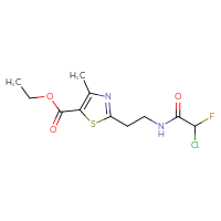 Chemical structure of ethyl 2-[2-(2-chloro-2-fluoroacetamido)ethyl]-4-methyl-1,3-thiazole-5-carboxylate - CSSB21332055427