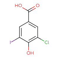 Chemical structure of 3-chloro-4-hydroxy-5-iodobenzoic acid - CSSB00010889254