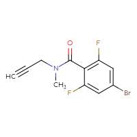 Chemical structure of 4-bromo-2,6-difluoro-N-methyl-N-(prop-2-yn-1-yl)benzamide - CSSB00006439484