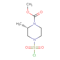 Chemical structure of methyl (2S)-4-(chlorosulfonyl)-2-methylpiperazine-1-carboxylate - CSSB14959847404