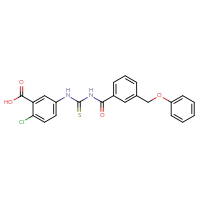 Chemical structure of 2-chloro-5-[({[3-(phenoxymethyl)phenyl]formamido}methanethioyl)amino]benzoic acid - CSSB00102591806
