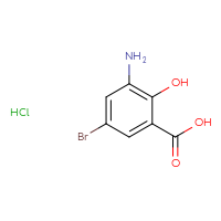 Chemical structure of 3-amino-5-bromo-2-hydroxybenzoic acid hydrochloride - CSSB15082355501