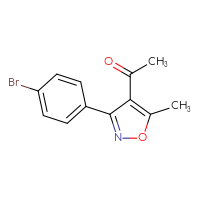 Chemical structure of 1-[3-(4-bromophenyl)-5-methyl-1,2-oxazol-4-yl]ethan-1-one - CSSB00010062184