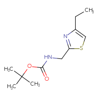 Chemical structure of tert-butyl N-[(4-ethyl-1,3-thiazol-2-yl)methyl]carbamate - CSSB00113614662