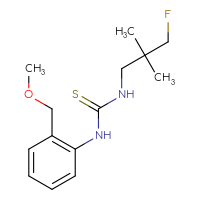 Chemical structure of 3-(3-fluoro-2,2-dimethylpropyl)-1-[2-(methoxymethyl)phenyl]thiourea - CSSB21432498209