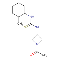 Chemical structure of 3-(1-acetylazetidin-3-yl)-1-(2-methylcyclohexyl)thiourea - CSSB21432524108