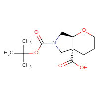 Chemical structure of (4aR,7aS)-6-[(tert-butoxy)carbonyl]-octahydropyrano[2,3-c]pyrrole-4a-carboxylic acid - CSSB06258170523