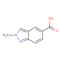 Chemical structure of 2-methyl-2H-indazole-5-carboxylic acid - CSSB00009853049