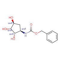 Chemical structure of rac-benzyl N-[(1R,2S,3R,4S)-2,3,4-trihydroxycyclopentyl]carbamate - CSSB20620680500
