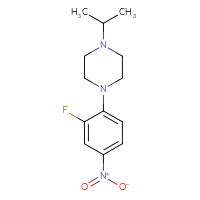 Chemical structure of 1-(2-fluoro-4-nitrophenyl)-4-(propan-2-yl)piperazine - CSSB00103863232