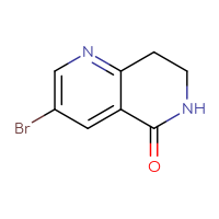 Chemical structure of 3-bromo-5,6,7,8-tetrahydro-1,6-naphthyridin-5-one - CSSB00010128719