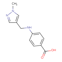 Chemical structure of 4-{[(1-methyl-1H-pyrazol-4-yl)methyl]amino}benzoic acid - CSSB00000319764