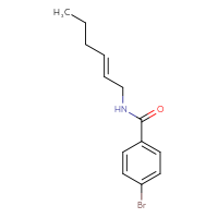 Chemical structure of 4-bromo-N-[(2E)-hex-2-en-1-yl]benzamide - CSSB02137087234