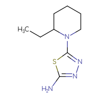 Chemical structure of 5-(2-ethylpiperidin-1-yl)-1,3,4-thiadiazol-2-amine - CSSB00011102714