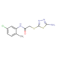 Chemical structure of 2-[(5-amino-1,3,4-thiadiazol-2-yl)sulfanyl]-N-(5-chloro-2-methylphenyl)acetamide - CSSB00020600012