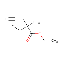 Chemical structure of ethyl 2-ethyl-2-methylpent-4-ynoate - CSSB00153754797