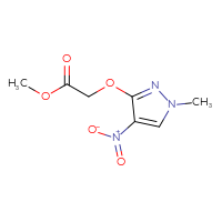 Chemical structure of methyl 2-[(1-methyl-4-nitro-1H-pyrazol-3-yl)oxy]acetate - CSSB01887247018