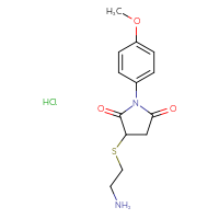Chemical structure of 3-[(2-aminoethyl)sulfanyl]-1-(4-methoxyphenyl)pyrrolidine-2,5-dione hydrochloride - CSSB00015182788