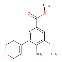 Chemical structure of methyl 4-amino-3-(3,6-dihydro-2H-pyran-4-yl)-5-methoxybenzoate - CSSB06594948139