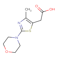 Chemical structure of 2-[4-methyl-2-(morpholin-4-yl)-1,3-thiazol-5-yl]acetic acid - CSSB00000728734