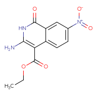 Chemical structure of ethyl 3-amino-7-nitro-1-oxo-1,2-dihydroisoquinoline-4-carboxylate - CSSB00025718771