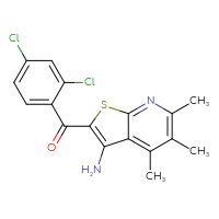 Chemical structure of 2-(2,4-dichlorobenzoyl)-4,5,6-trimethylthieno[2,3-b]pyridin-3-amine - CSSB00121662277