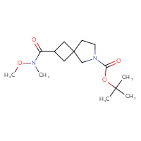 Chemical structure of tert-butyl 2-[methoxy(methyl)carbamoyl]-6-azaspiro[3.4]octane-6-carboxylate - CSSB01148880252