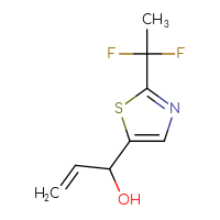 Chemical structure of 1-[2-(1,1-difluoroethyl)-1,3-thiazol-5-yl]prop-2-en-1-ol - CSSB02517390609