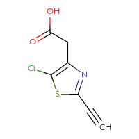Chemical structure of 2-(5-chloro-2-ethynyl-1,3-thiazol-4-yl)acetic acid - CSSB06623411693