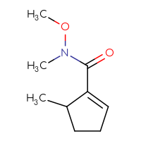 Chemical structure of N-methoxy-N,5-dimethylcyclopent-1-ene-1-carboxamide - CSSB09889549846