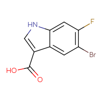 Chemical structure of 5-bromo-6-fluoro-1H-indole-3-carboxylic acid - CSSB00011012841