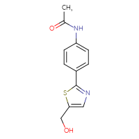 Chemical structure of N-{4-[5-(hydroxymethyl)-1,3-thiazol-2-yl]phenyl}acetamide - CSSB02276772666
