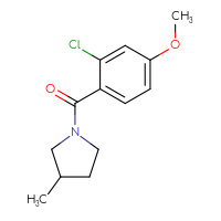 Chemical structure of 1-(2-chloro-4-methoxybenzoyl)-3-methylpyrrolidine - CSSB01998166271