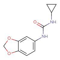 Chemical structure of 1-(2H-1,3-benzodioxol-5-yl)-3-cyclopropylurea - CSSB00000281543