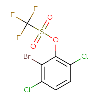Chemical structure of 2-bromo-3,6-dichlorophenyl trifluoromethanesulfonate - CSSB20775130449