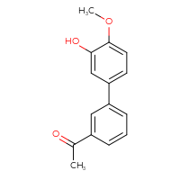 Chemical structure of 1-{3'-hydroxy-4'-methoxy-[1,1'-biphenyl]-3-yl}ethan-1-one - CSSB00150704266
