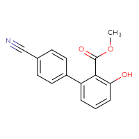 Chemical structure of methyl 4'-cyano-3-hydroxy-[1,1'-biphenyl]-2-carboxylate - CSSB21253047557