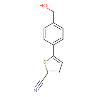 Chemical structure of 5-[4-(hydroxymethyl)phenyl]thiophene-2-carbonitrile - CSSB00010291509
