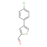 Chemical structure of 4-(4-chlorophenyl)thiophene-2-carbaldehyde - CSSB00000050596
