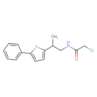 Chemical structure of 2-chloro-N-[2-(5-phenylthiophen-2-yl)propyl]acetamide - CSSB21332098472