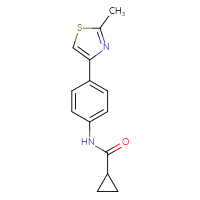 Chemical structure of N-[4-(2-methyl-1,3-thiazol-4-yl)phenyl]cyclopropanecarboxamide - CSSB00000500603