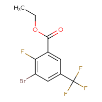 Chemical structure of ethyl 3-bromo-2-fluoro-5-(trifluoromethyl)benzoate - CSSB06630655652