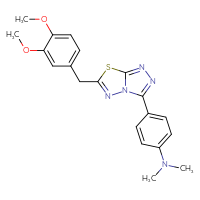 Chemical structure of 4-{6-[(3,4-dimethoxyphenyl)methyl]-[1,2,4]triazolo[3,4-b][1,3,4]thiadiazol-3-yl}-N,N-dimethylaniline - CSSB00121604481