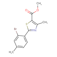 Chemical structure of methyl 2-(2-bromo-4-methylphenyl)-4-methyl-1,3-thiazole-5-carboxylate - CSSB00004087905