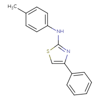 Chemical structure of N-(4-methylphenyl)-4-phenyl-1,3-thiazol-2-amine - CSSB00026731702