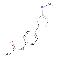 Chemical structure of N-{4-[5-(methylamino)-1,3,4-thiadiazol-2-yl]phenyl}acetamide - CSSB06585588422