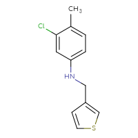 Chemical structure of 3-chloro-4-methyl-N-[(thiophen-3-yl)methyl]aniline - CSSB00000712899