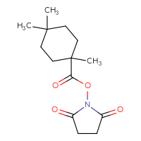 Chemical structure of 2,5-dioxopyrrolidin-1-yl 1,4,4-trimethylcyclohexane-1-carboxylate - CSSB20270128931