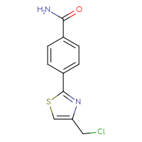 Chemical structure of 4-[4-(chloromethyl)-1,3-thiazol-2-yl]benzamide - CSSB00000744460