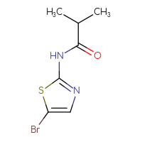 Chemical structure of N-(5-bromo-1,3-thiazol-2-yl)-2-methylpropanamide - CSSB00000192447